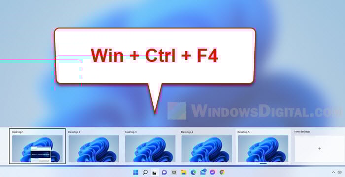 Remove virtual desktops in Windows 11