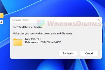 Rename Folder Can't find the specified file Windows 11