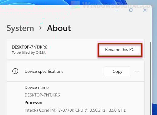 Rename this PC