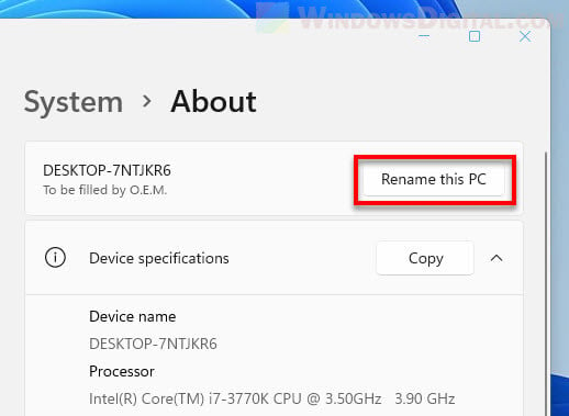 Rename this PC