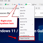 Reopen closed tab Firefox
