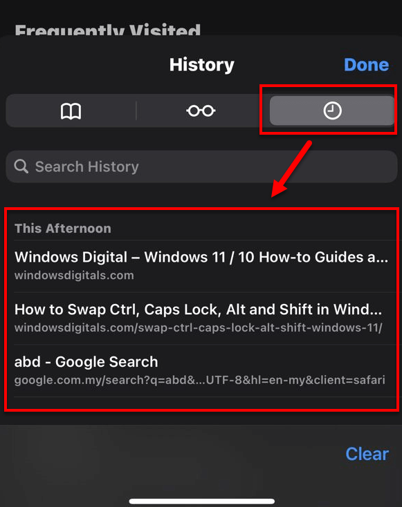 restore closed tab safari ipad