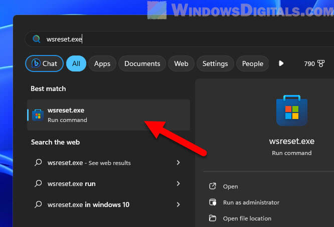Reset Microsoft Store Cache Windows 11