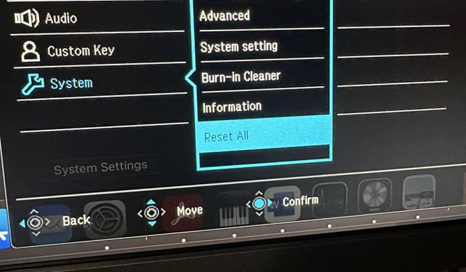 Reset Monitor OSD settings