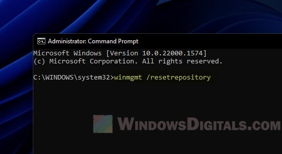 Reset WMI repository Windows 11