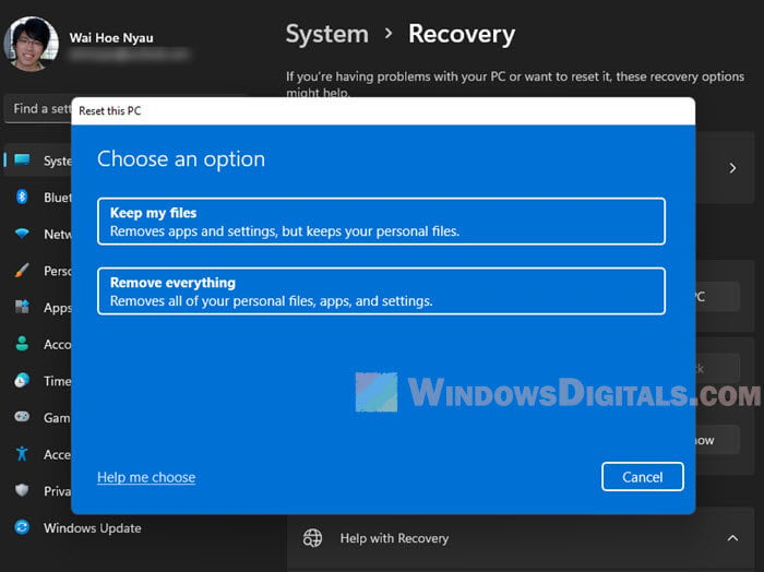 Reset Windows 11