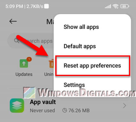 Reset all default apps on Android