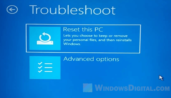 Reset this PC Windows 11