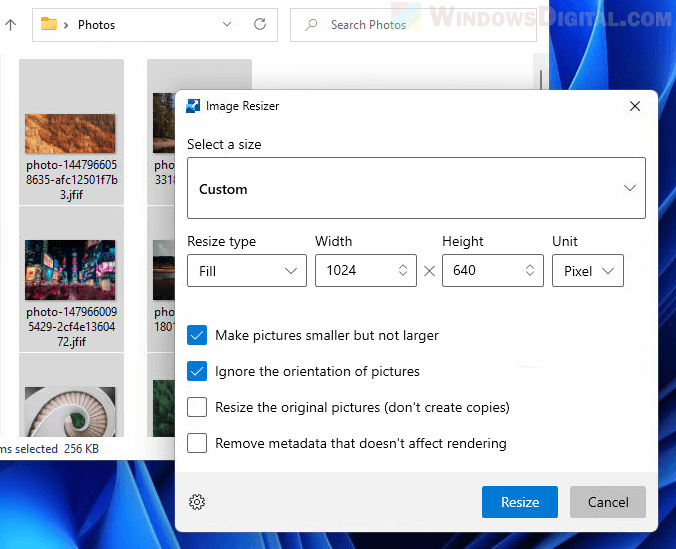 Resize Multiple Images At Once in Windows 11