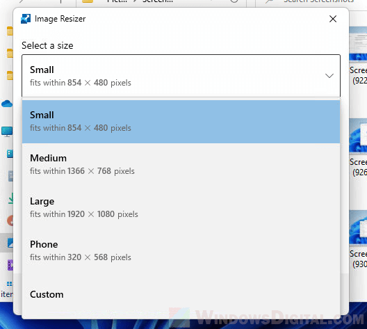 Resize images in bulk Windows 11