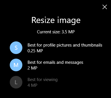 Resize photo Windows 10 with Photos app