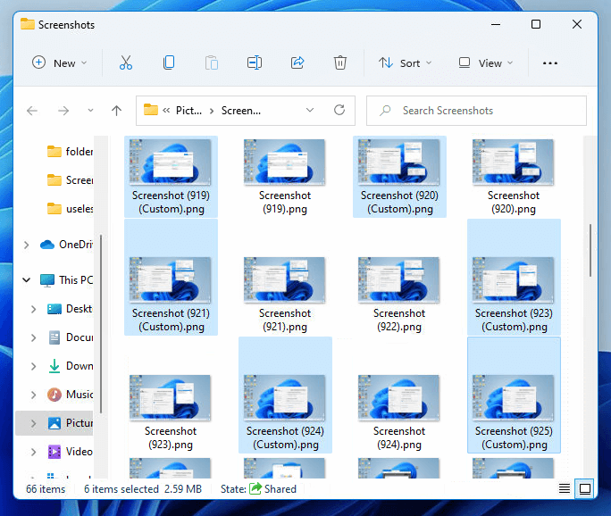 Resized images in folder