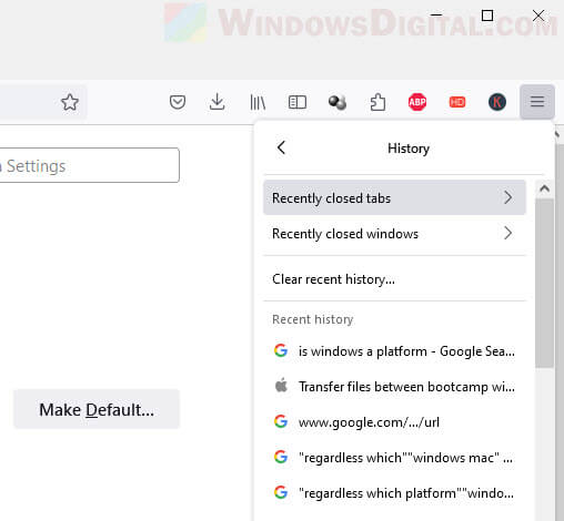 Restart Firefox without losing tabs