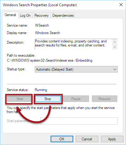 Restart Searchindexer.exe service Windows 10/11