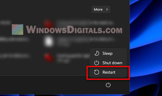 Restart Windows 11