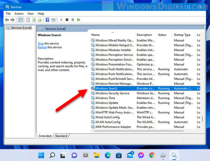 Restart Windows Search Service Windows 11