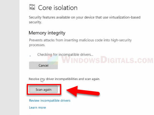 Review incompatible drivers Windows 11