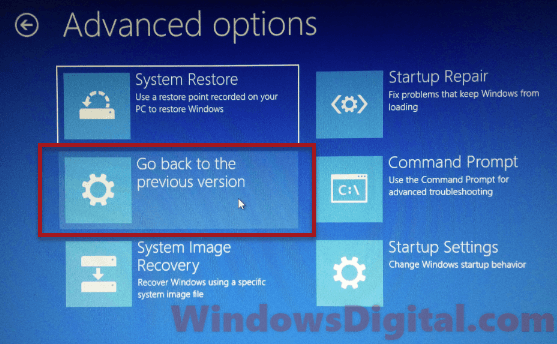 go back to the previous version