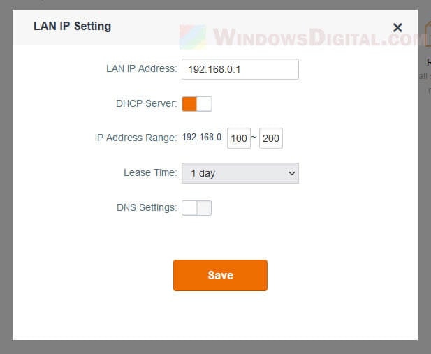 Router LAN IP Setting DHCP Server
