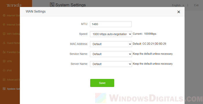 Router MTU Settings