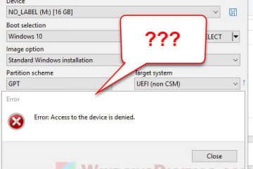Rufus Error Access to the device is denied
