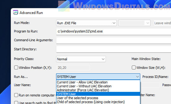 Run Command Prompt as SYSTEM in Windows 11
