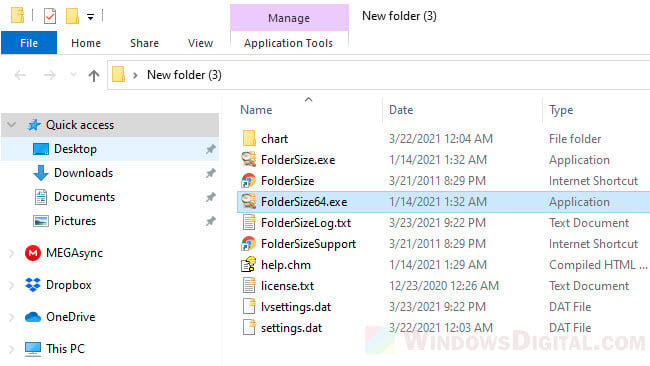 Run Folder Size Windows 10