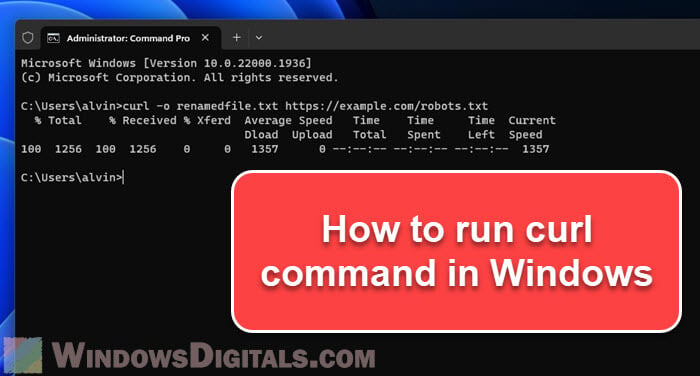 Run cURL Commands in Windows 11 Examples