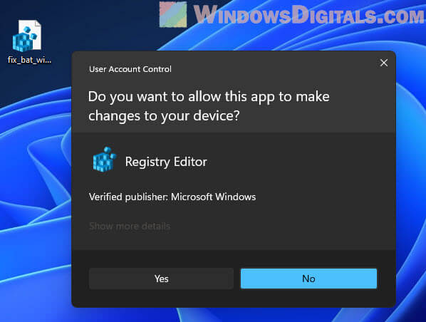 Run registry file as admin Windows 11
