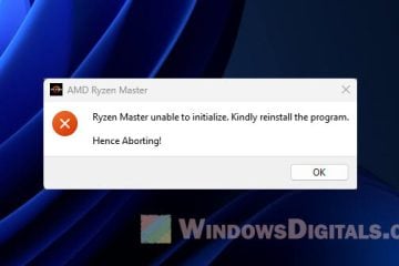 Ryzen Master unable to initialize Kindly reinstall the program Hence Aborting