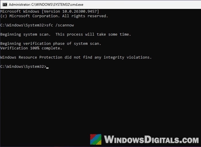 SFC scannow successful repair Windows 11