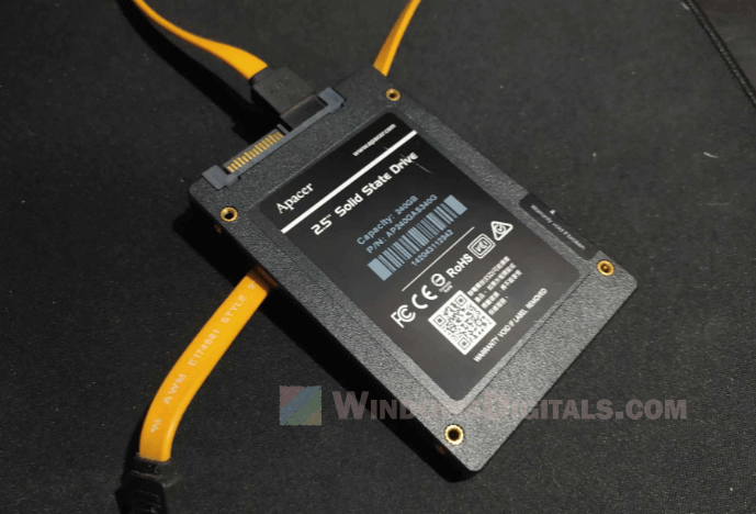 SSD with Windows 11 installed
