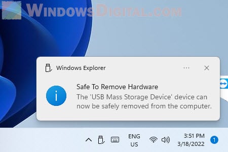 Safely Remove USB External Hard Drive Windows 11