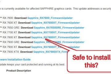 Sapphire or Gigabyte RX 7000 VBIOS Security Update, Should You Install It?