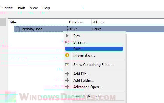 Save MP3 VLC