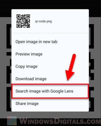 Scan QR code without camera using Google Lens