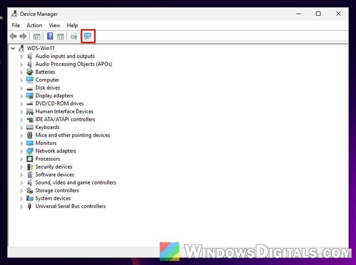 Scan for hardware changes Device Manager Windows 11