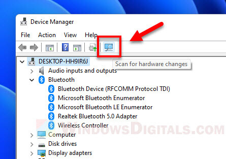 Scan for hardware changes Windows 11