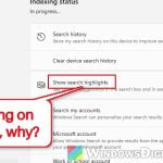 Search Highlights and "Show search highlights" Missing in Windows 11