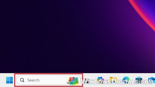 Search highlights picture in taskbar search box Windows 11