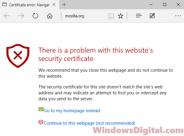 Website's Security Certificate Error on Windows 11/10