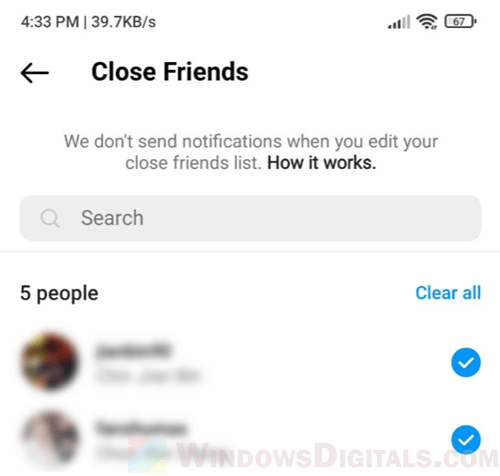 See only close friends posts on Instagram