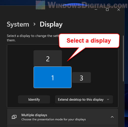 Select a display