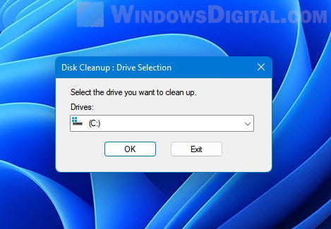 Select drive Disk Cleanup