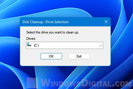 Select the drive you want to clean up