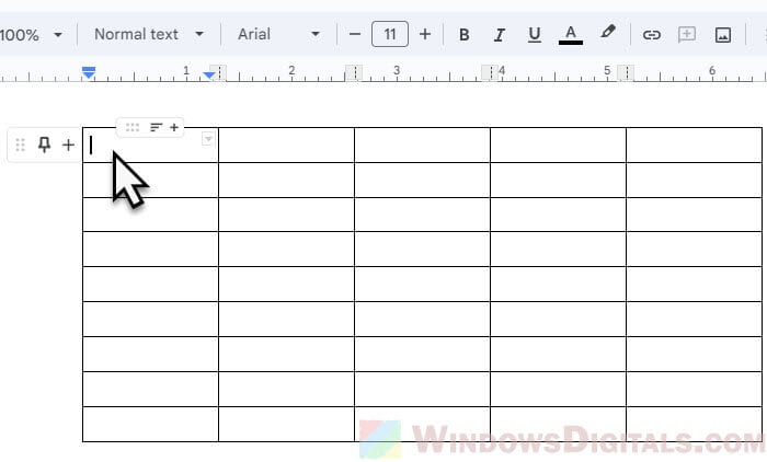 Select to highlight a table cell