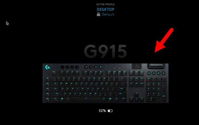 Select your Logitech keyboard in G Hub