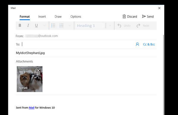 Share files using Mail app