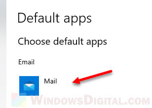 Set AOL default email app in Windows 10