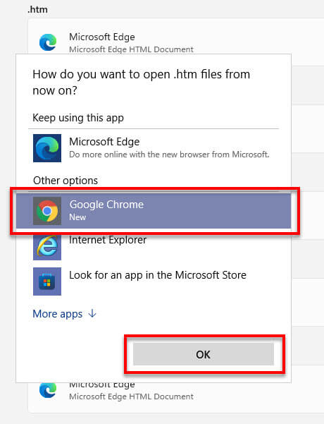 Setel Chrome sebagai browser default Windows 11